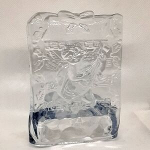 Christmas Candle Holder Angel With Mandolin Heavy Glass or Crystal Holiday Decor